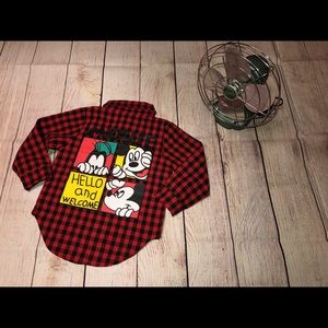 Disney Button Up Plaid